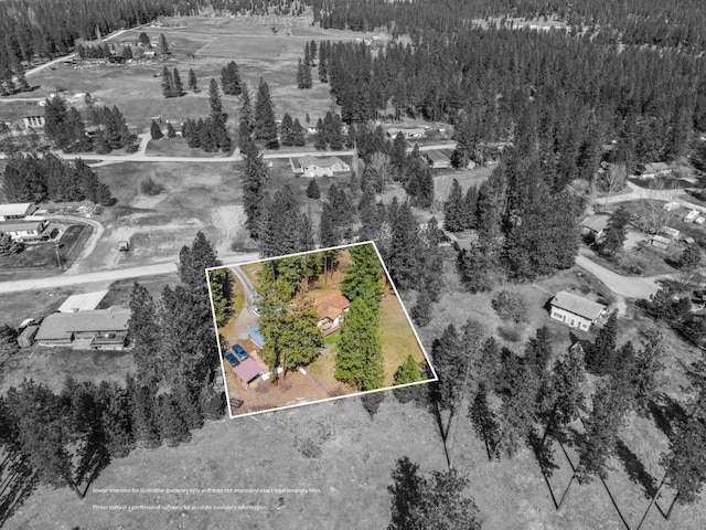 538 Bighorn Dr, Thompson Falls, MT 59873 - birds eye view of property with a wooded view