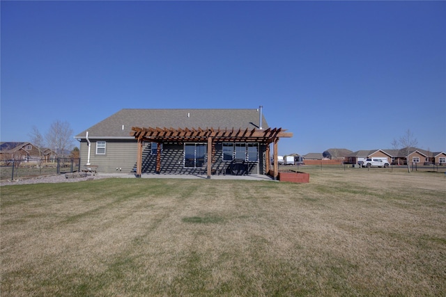 3774 Juliet Dr, Helena, MT 59602 - back of house featuring a pergola, a yard, a patio, and a fenced backyard
