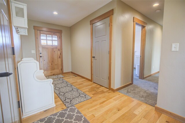 3774 Juliet Dr, Helena, MT 59602 - entryway featuring light wood-type flooring, recessed lighting, and baseboards