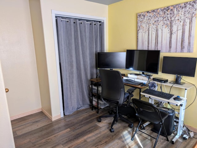 2599 Pike Dr, East Helena, MT 59635 - office area with baseboards and wood finished floors