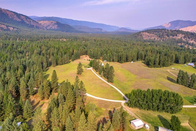 708 Johnson Ln, Superior, MT 59872 - bird's eye view with a view of trees and a mountain view