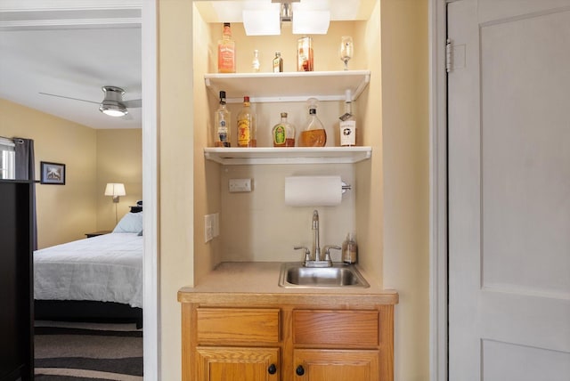 bar with a sink and wet bar