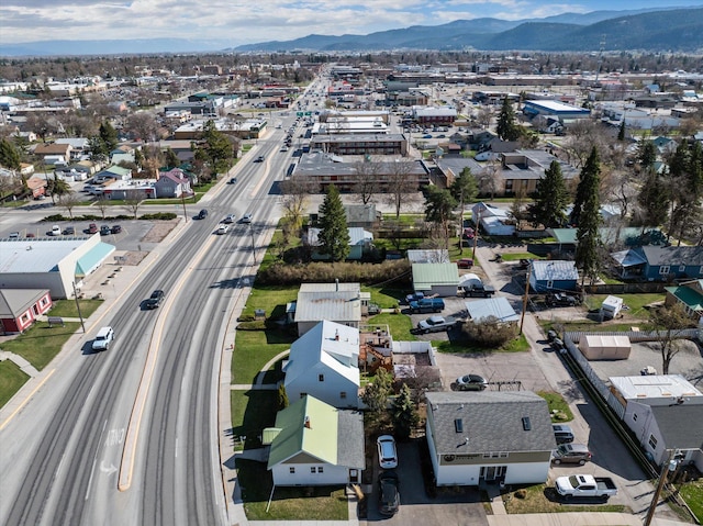 bird's eye view with a residential view and a mountain view