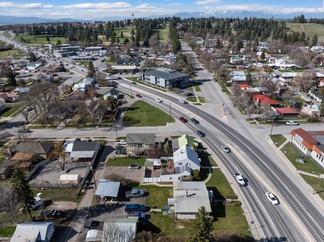 birds eye view of property with a residential view