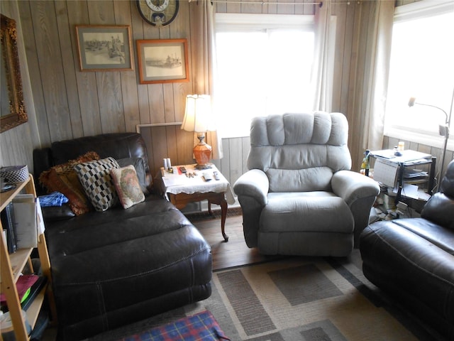 1426 2nd Ave NW, Great Falls, MT 59404 - living room featuring wood walls and wood finished floors