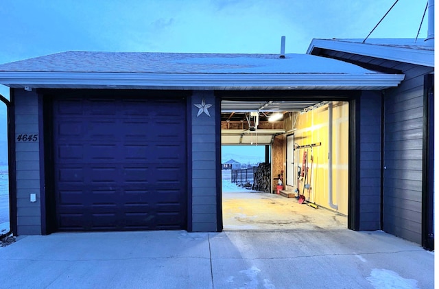 view of garage