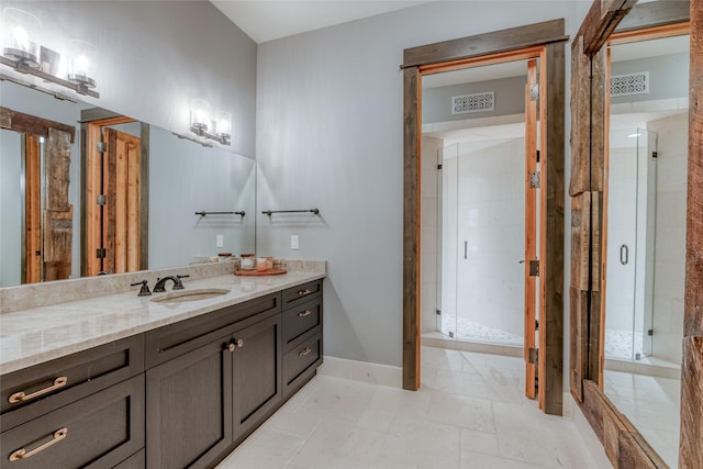30 Bear Dance Vlg, Bigfork, MT 59911 - bathroom with vanity and a stall shower