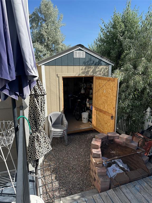 view of shed