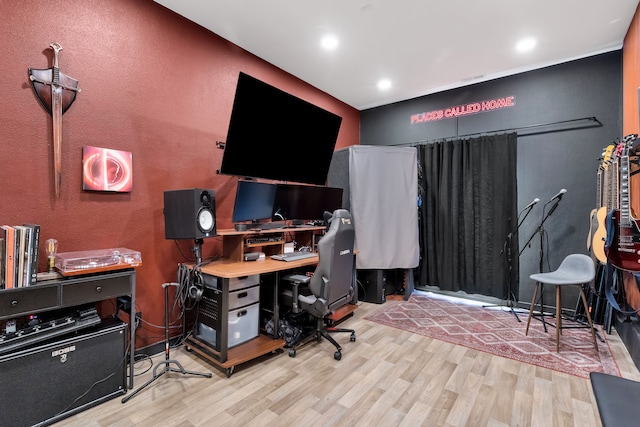 office featuring wood finished floors