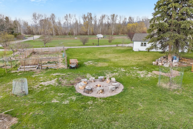 view of yard with a garden