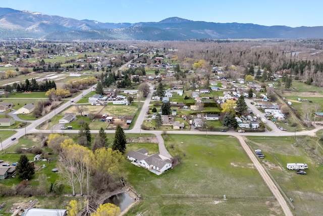 bird's eye view with a mountain view and a residential view