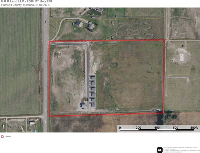 2360 Mt Highway 206, Columbia Falls, MT 59912 - map of property location featuring property boundaries highlighted
