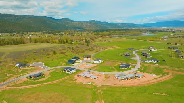 aerial view featuring a mountain view