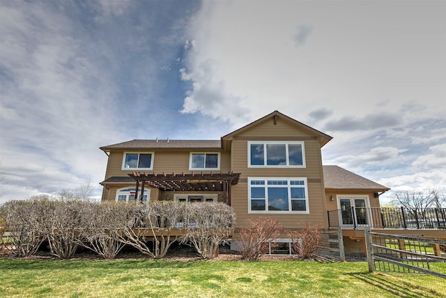 2200 Rafferty Ln, Missoula, MT 59804 - back of property featuring a pergola and a lawn