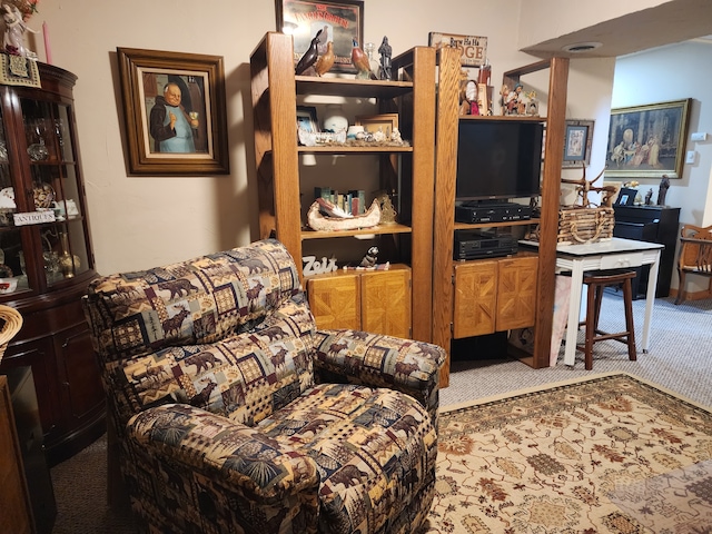 view of carpeted living area