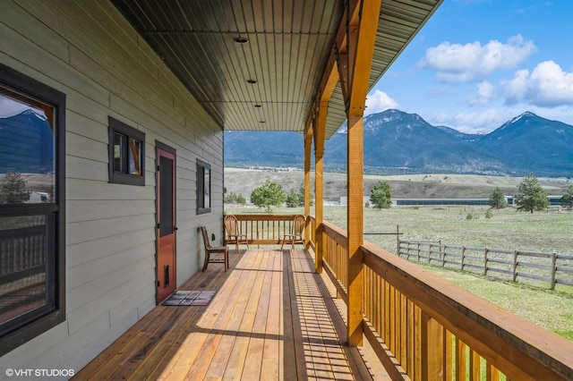 87 Velvet Grv, Eureka, MT 59917 - deck featuring a mountain view