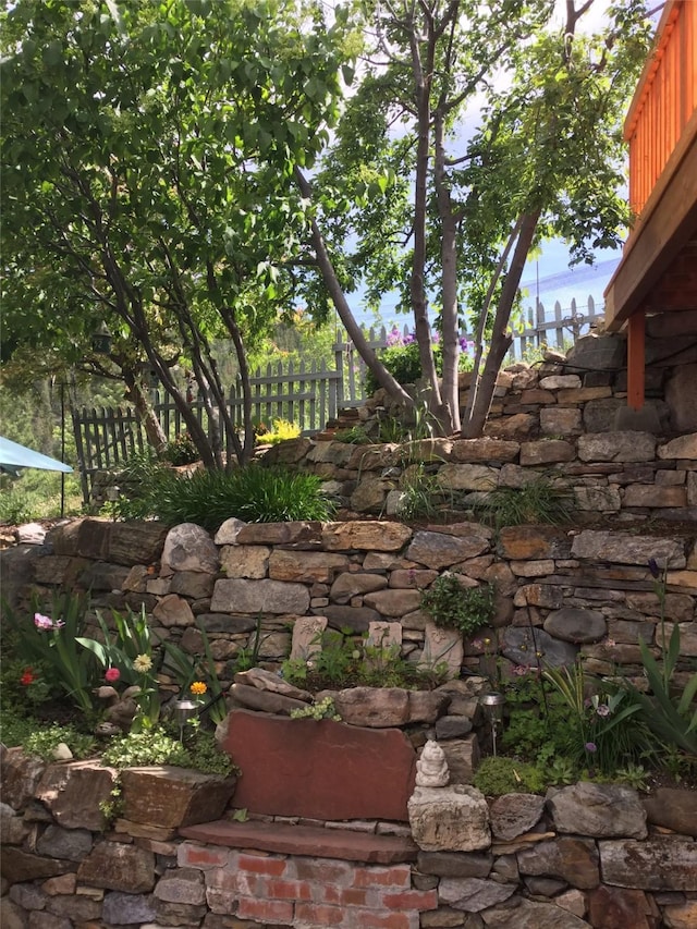 view of yard with fence
