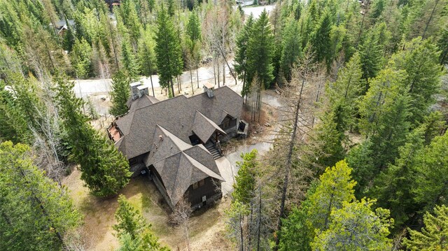 231 Arrowhead Dr, Whitefish, MT 59937 - view from above of property with a heavily wooded area