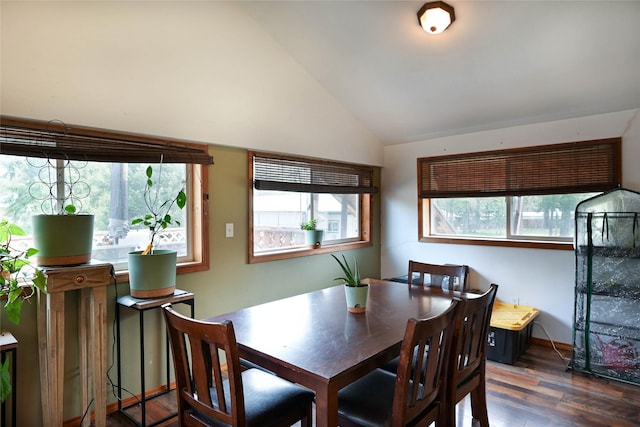 57 Fir St, Trout Creek, MT 59874 - dining room featuring lofted ceiling and wood finished floors