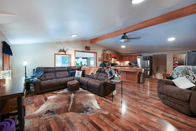 57 Fir St, Trout Creek, MT 59874 - living area featuring wood finished floors, a ceiling fan, and recessed lighting