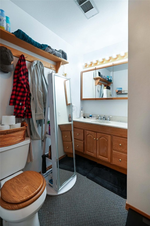 57 Fir St, Trout Creek, MT 59874 - bathroom featuring vanity, toilet, and visible vents