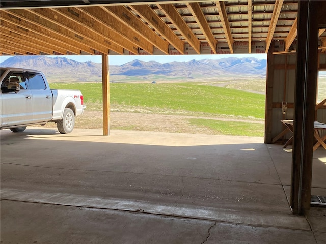 exterior space featuring a mountain view