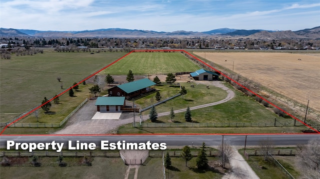 3570 Juniper Dr, Helena, MT 59602 - aerial view of sparsely populated area with mountains and property boundaries highlighted