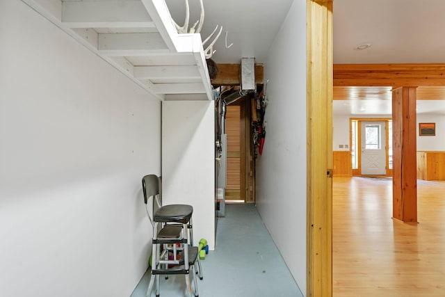 1000 Kelley Rd, Columbia Falls, MT 59912 - hall featuring wainscoting and wood walls