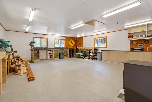 1000 Kelley Rd, Columbia Falls, MT 59912 - miscellaneous room with concrete floors and a workshop area