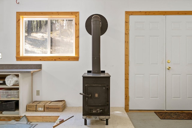 1000 Kelley Rd, Columbia Falls, MT 59912 - living room with a wood stove