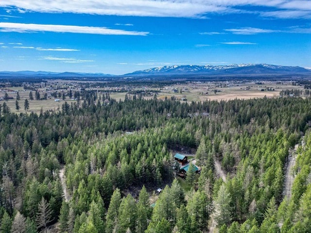 1000 Kelley Rd, Columbia Falls, MT 59912 - drone / aerial view of a mountain backdrop and a heavily wooded area