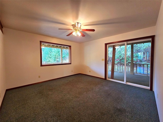225 Marten Creek Rd, Trout Creek, MT 59874 - unfurnished room featuring ceiling fan and dark carpet