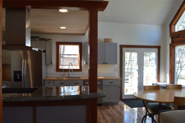 113 Cougar Trl, Whitefish, MT 59937 - kitchen featuring plenty of natural light, a sink, and stainless steel fridge