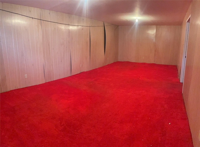 800 16th St S, Great Falls, MT 59405 - finished basement with carpet flooring and wood walls