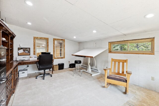 5608 Trinity Way, Florence, MT 59833 - carpeted office featuring recessed lighting and lofted ceiling