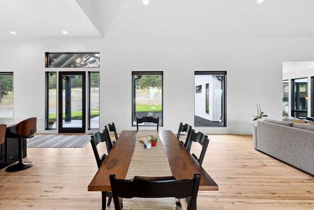 5608 Trinity Way, Florence, MT 59833 - dining room featuring recessed lighting, light wood-style flooring, and a healthy amount of sunlight