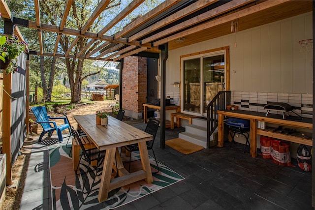 4210 Lincoln Rd, Missoula, MT 59802 - view of patio with a pergola, entry steps, and outdoor dining area