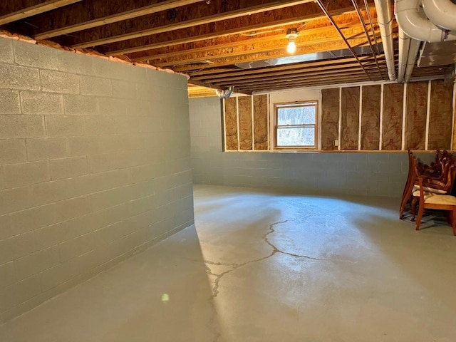 1180 Grandview Dr, Seeley Lake, MT 59868 - basement with concrete block wall