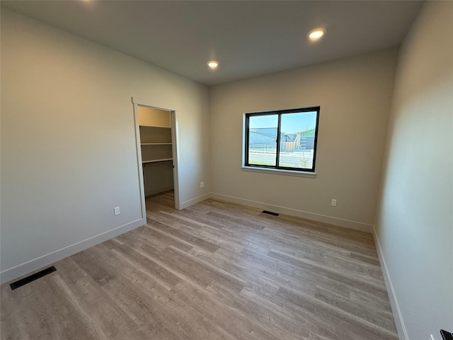 3431 Goldenrod Ln, Kalispell, MT 59901 - empty room with recessed lighting, baseboards, visible vents, and light wood-type flooring