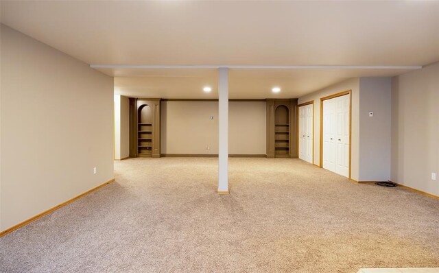 4891 Christian Dr, Missoula, MT 59803 - below grade area featuring baseboards, recessed lighting, and light colored carpet