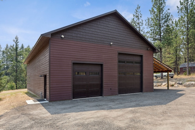 garage featuring a detached garage