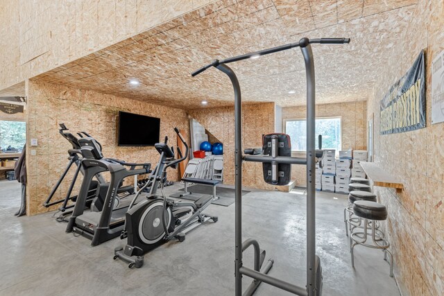 workout area featuring a healthy amount of sunlight