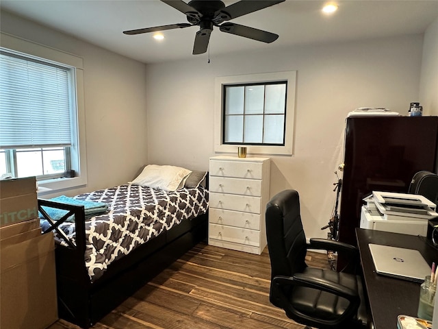 11 High Country Ct, Plains, MT 59859 - bedroom with recessed lighting, ceiling fan, and dark wood finished floors