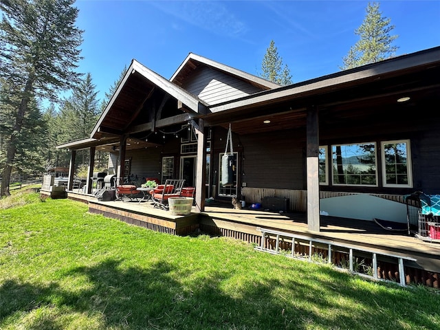 11 High Country Ct, Plains, MT 59859 - rear view of house with a lawn
