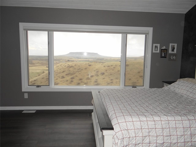 652 Simms Ashuelot Rd, Fort Shaw, MT 59443 - bedroom featuring baseboards, wood finished floors, visible vents, and multiple windows