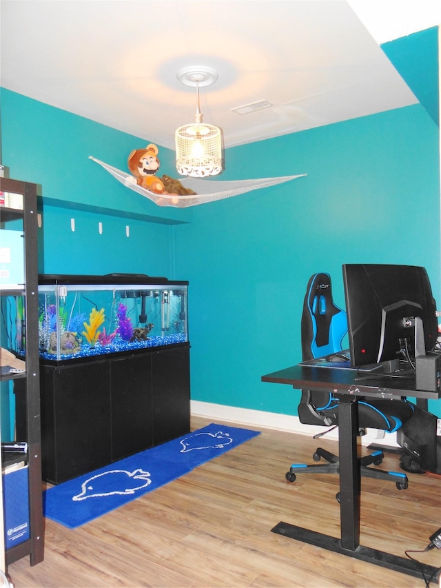 652 Simms Ashuelot Rd, Fort Shaw, MT 59443 - home office featuring baseboards and wood finished floors
