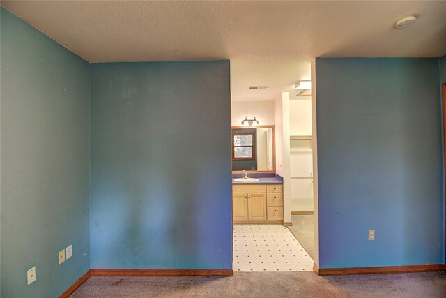 interior space with baseboards and vanity
