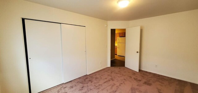 1034 Main St, Corvallis, MT 59828 - unfurnished bedroom featuring light carpet, freestanding refrigerator, and a closet