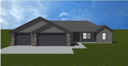208 42nd Ave NE, Great Falls, MT 59404 - single story home with an attached garage, a front yard, and driveway