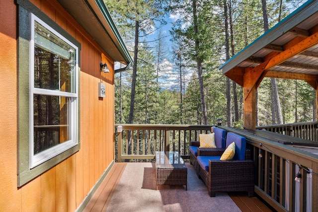 deck with outdoor lounge area